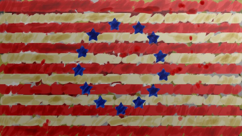 Flag with Stars and Stripes — Red, Patriotic