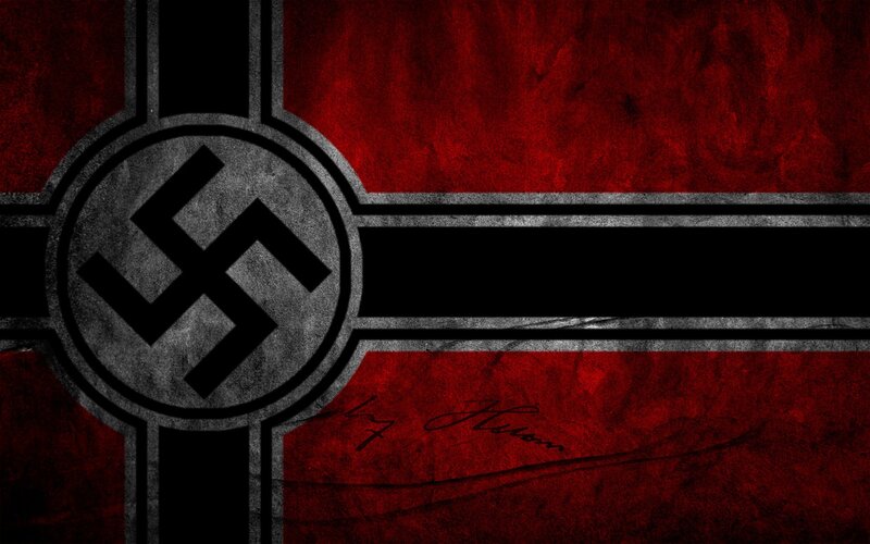 Flag with Swastika Symbol — Red, Dark