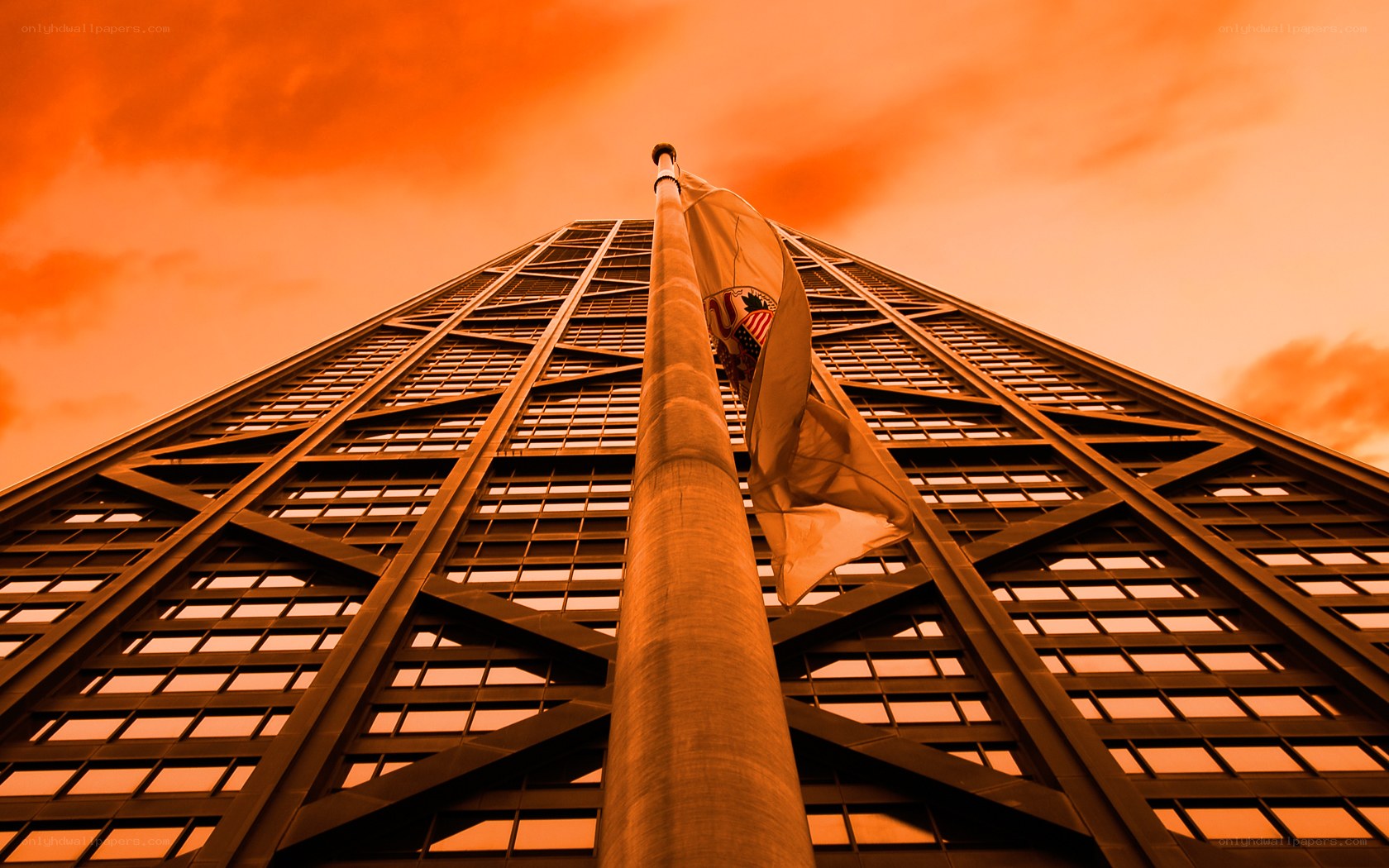 Flagpole at a skyscraper