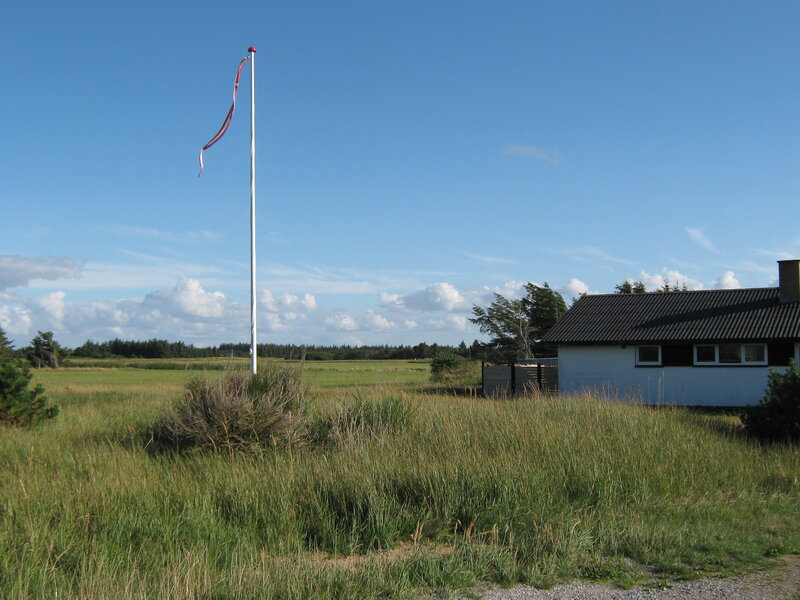 Flagpole in Grassy Field