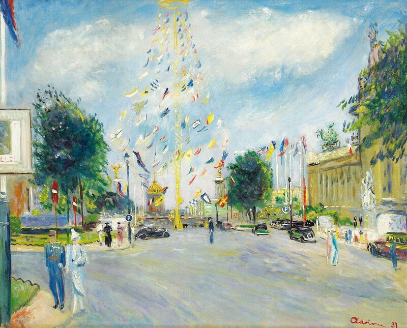 Flags at a City Square