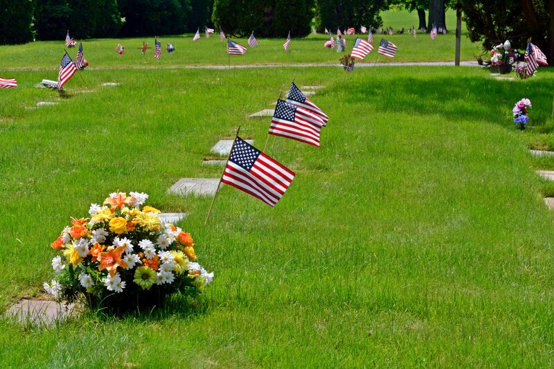 Flags at Gravesites — Green