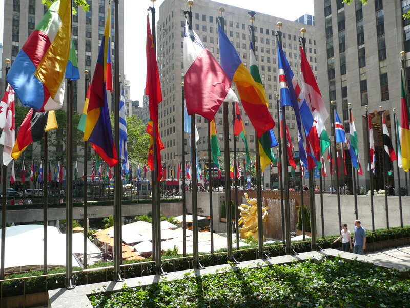 Flags at Rockefeller Center