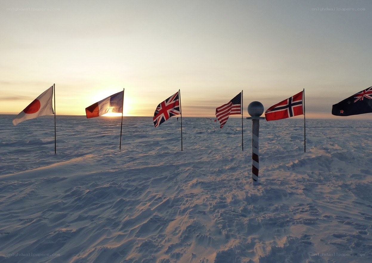 Flags at the South Pole