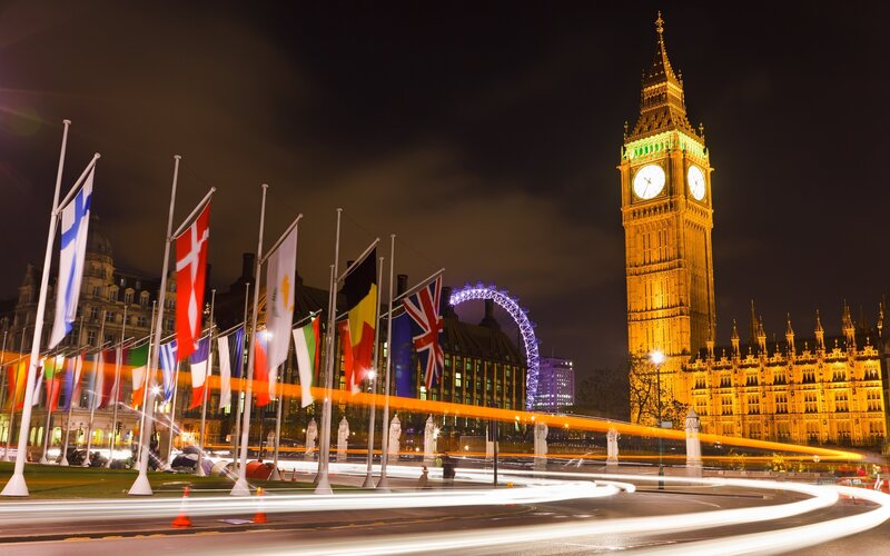 Flags in Front of Big Ben