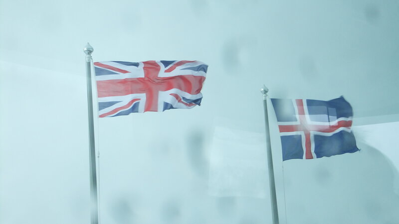 Flags of UK and Iceland