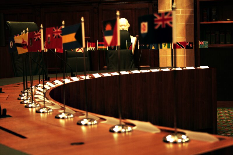 Flags on a Conference Table