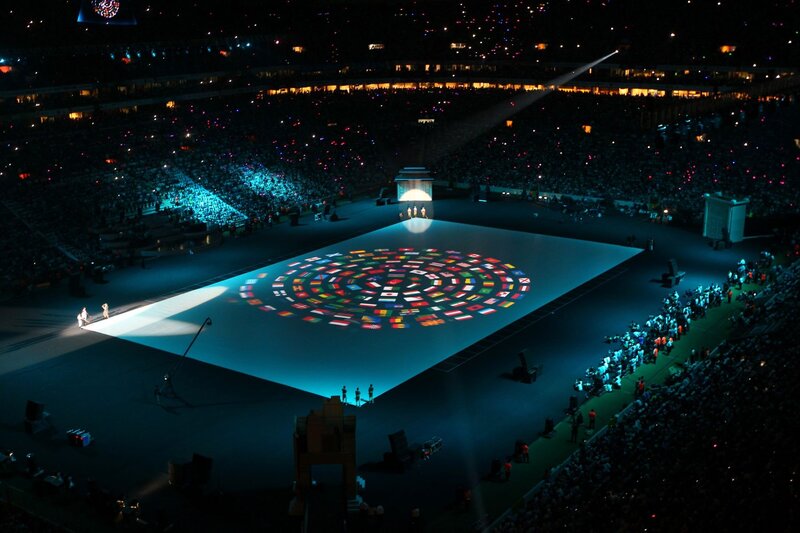 Flags on Stadium Floor