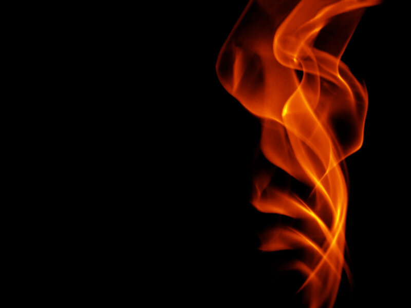 flame against black background