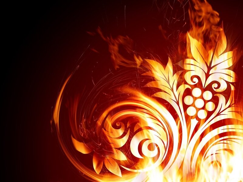 flame and floral design