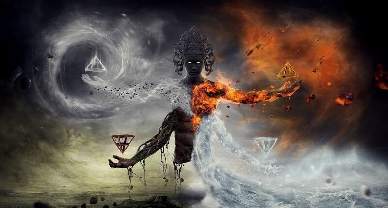 Flame-and-ice Figure — Black