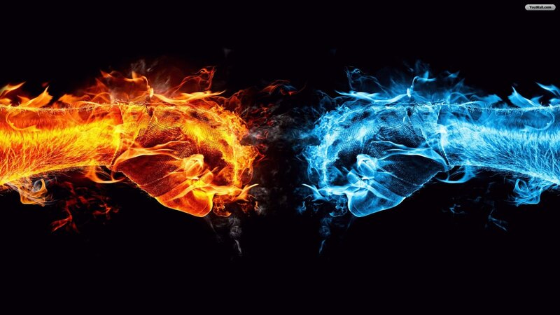 Flame and Ice Fists — Black