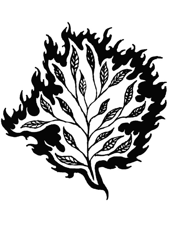 flame and leaf design