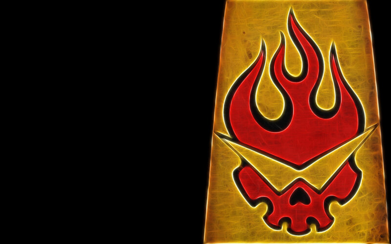 flame and skull emblem