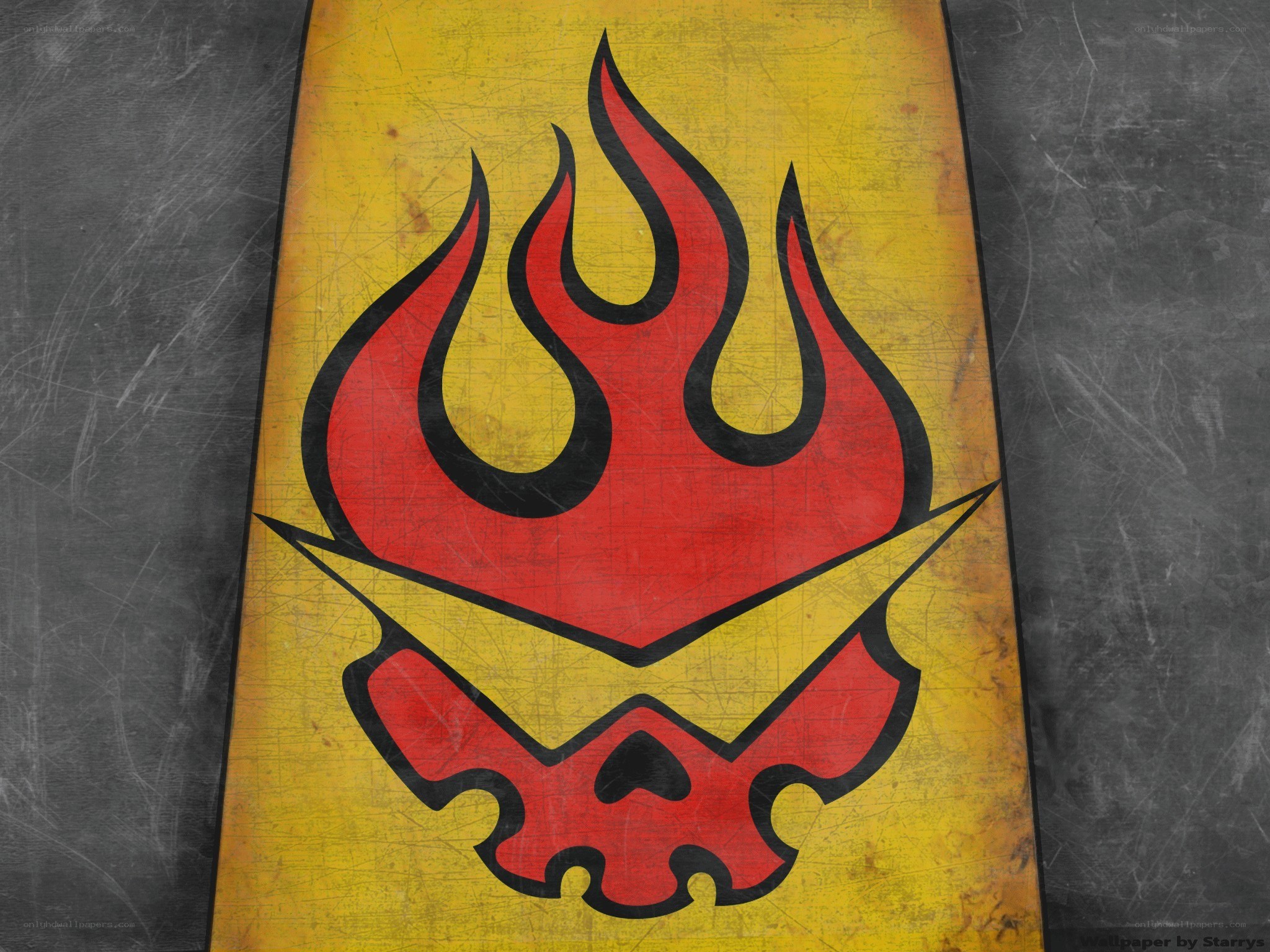 flame and skull emblem