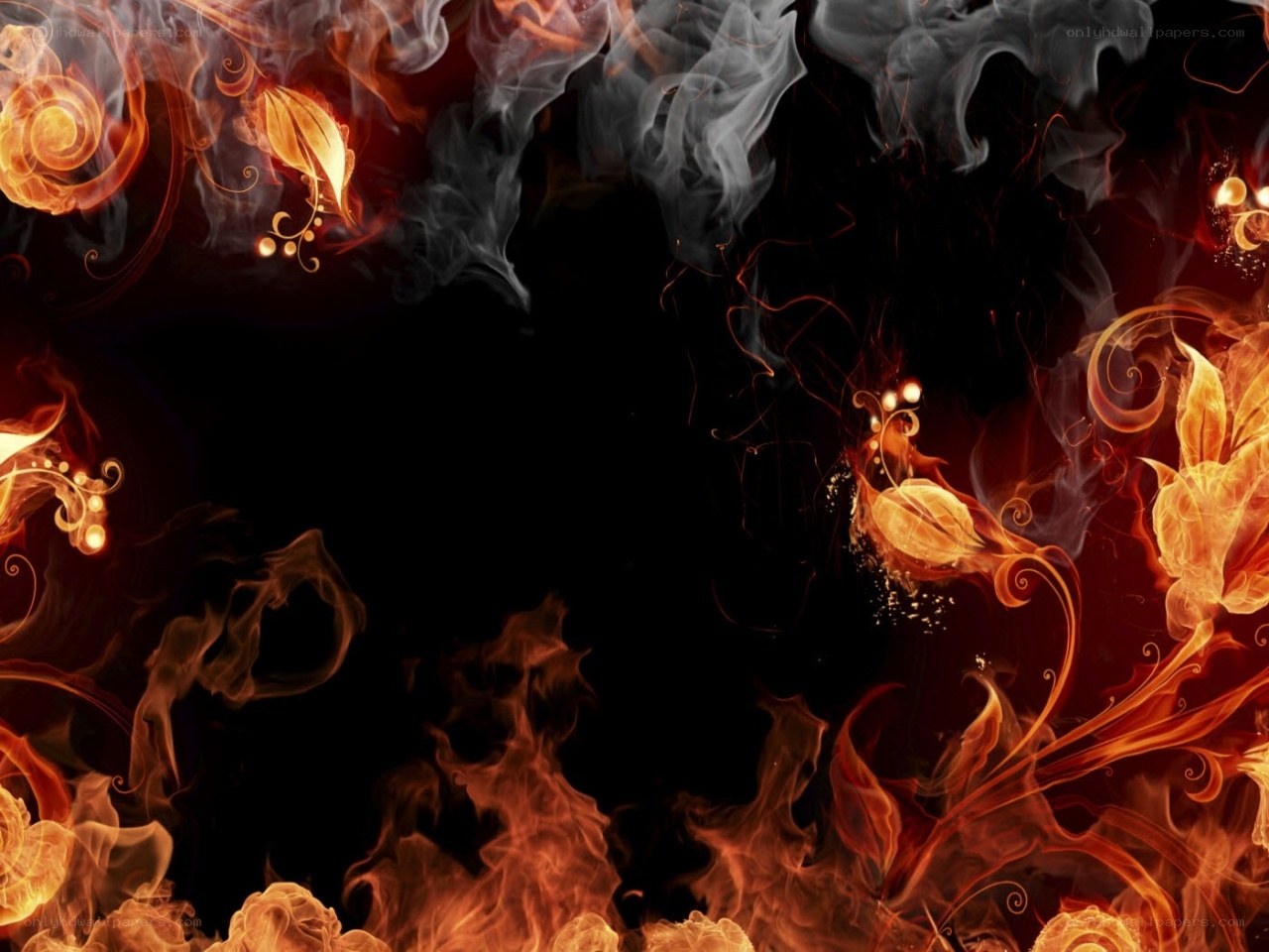 flame and smoke abstract art