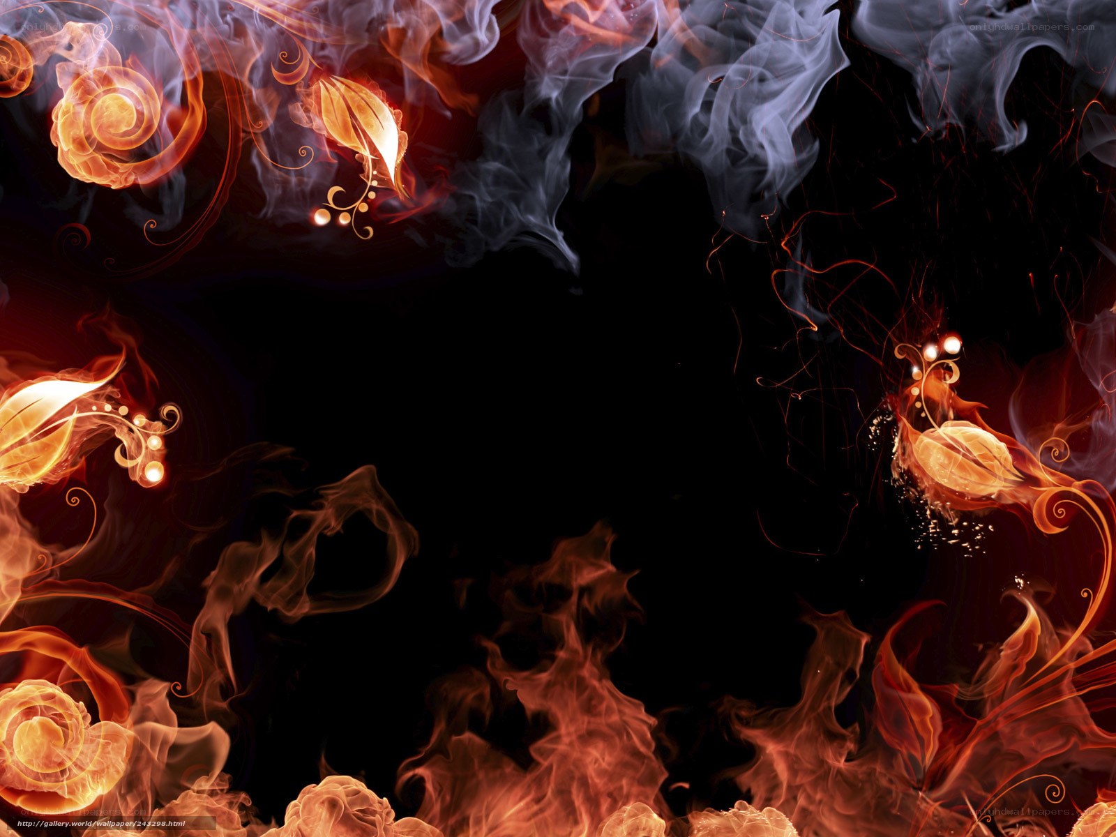 Flame and smoke abstract art