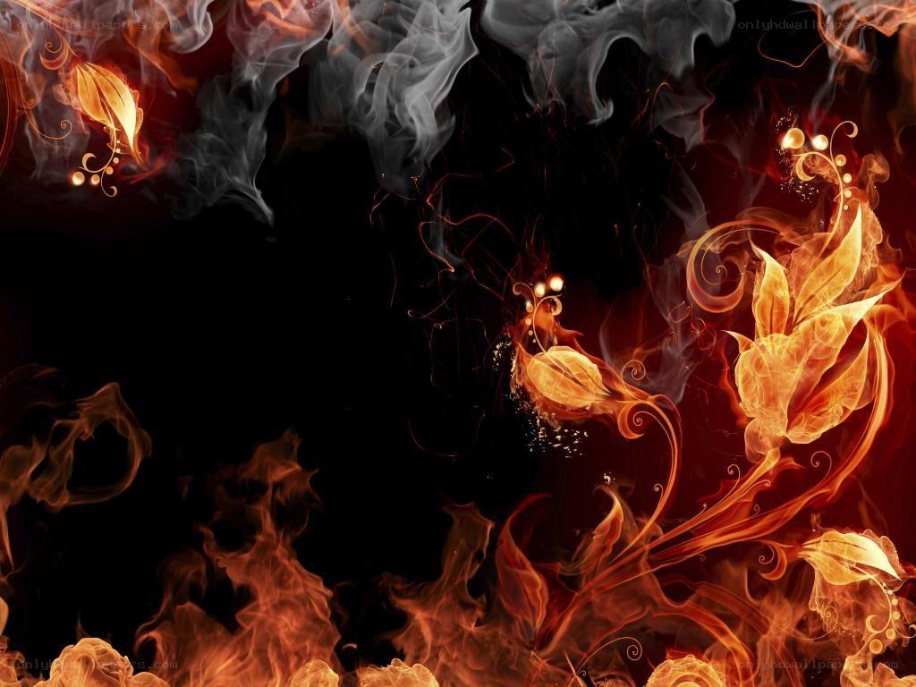 flame and smoke floral design