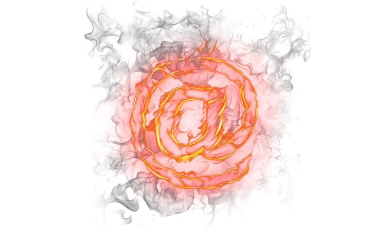 Flame and Smoke Swirl — Red
