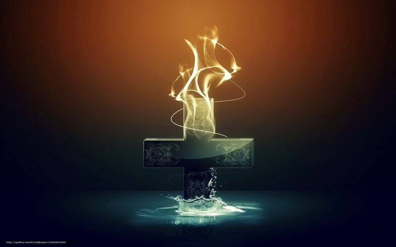 Flame and water cross