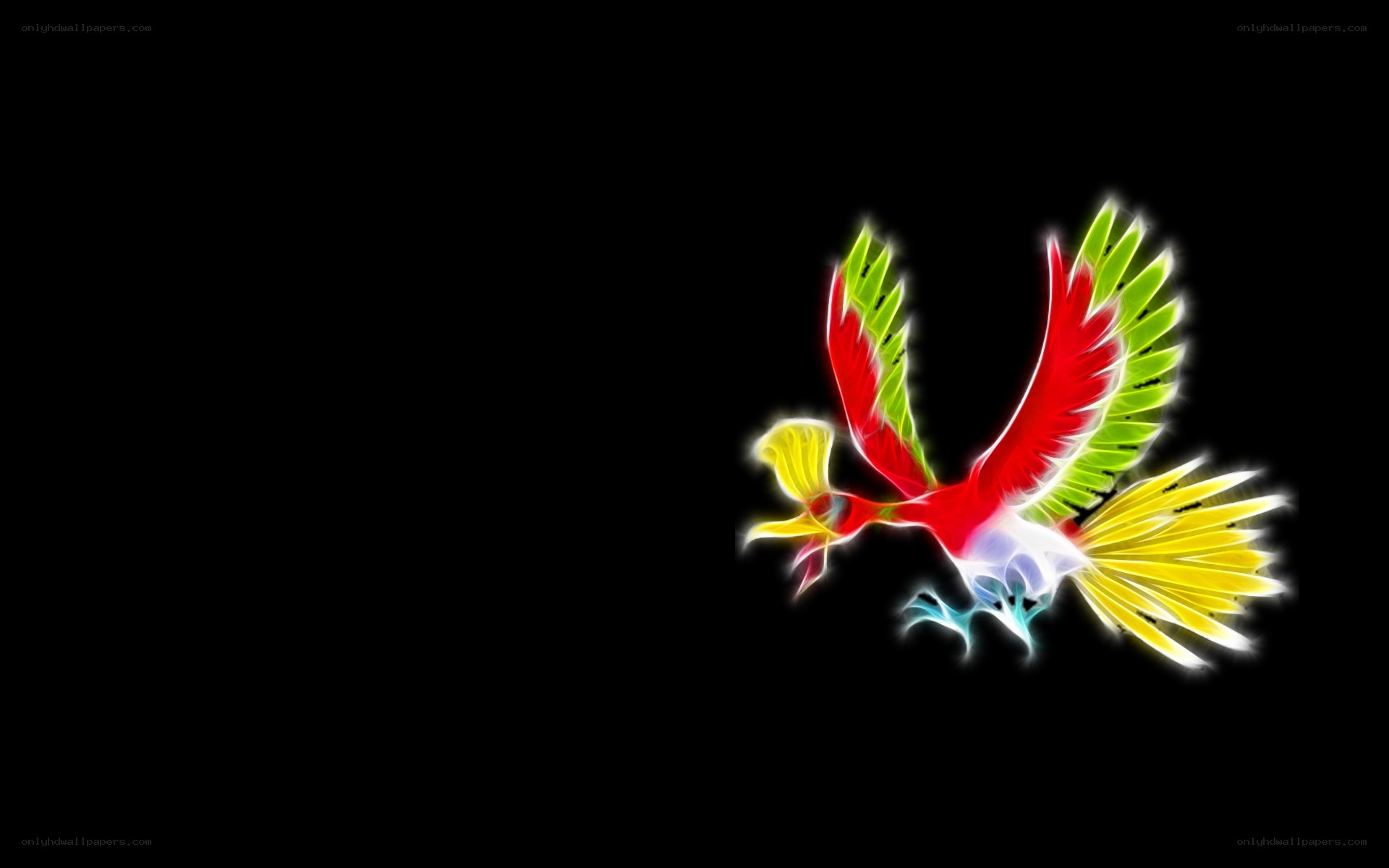 Flame-colored bird in flight