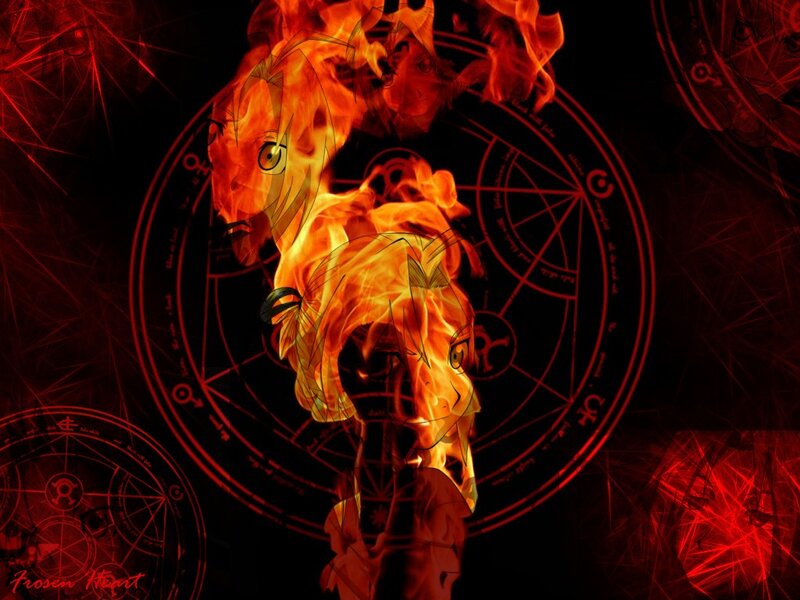 Flame-covered Anime Character