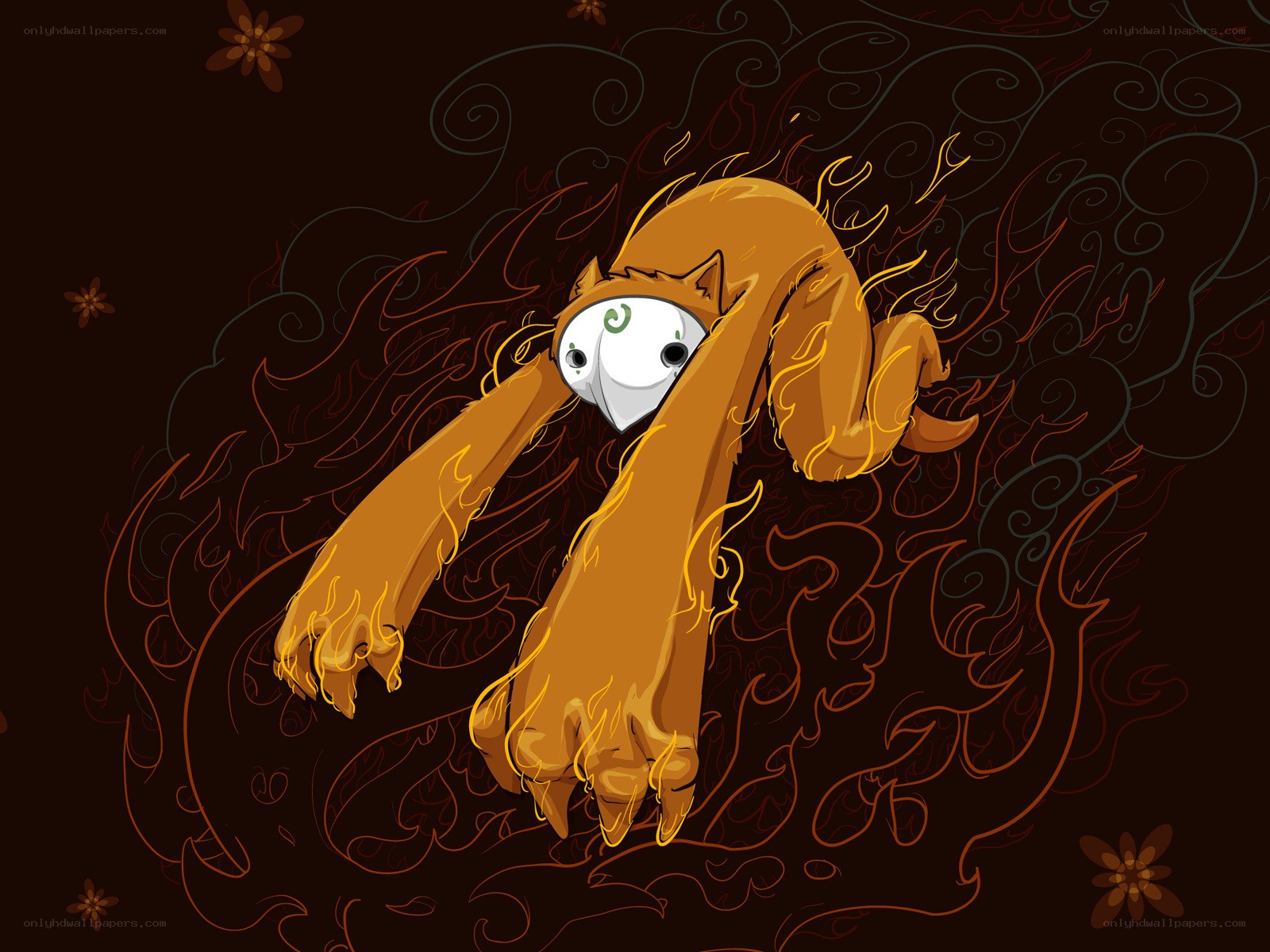 flame-covered creature illustration