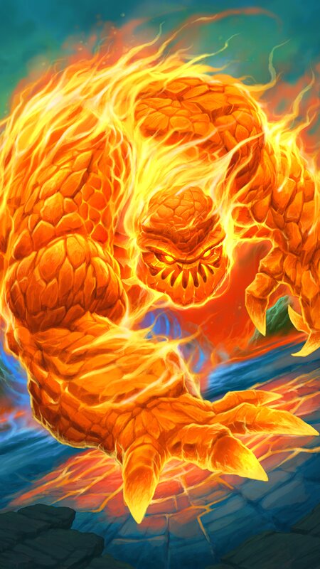 Flame-covered Creature — Orange, Dramatic
