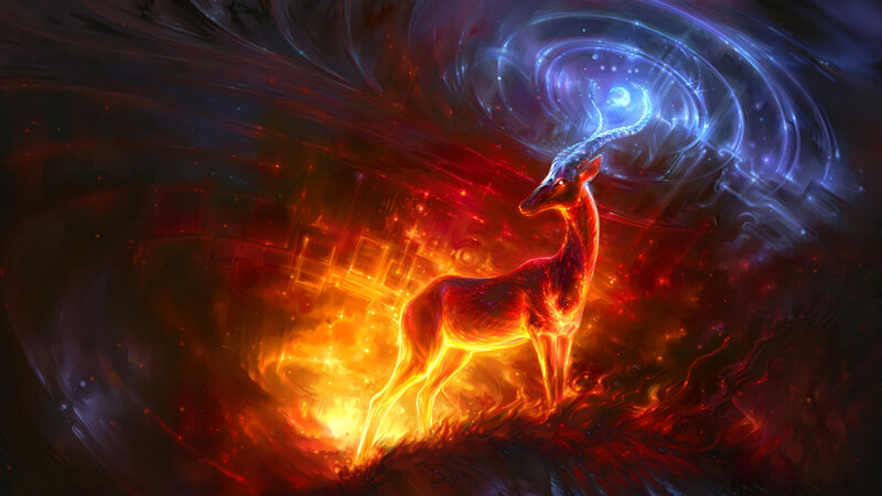 Flame-covered Deer