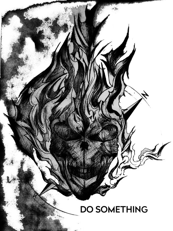 Flame-covered Skull