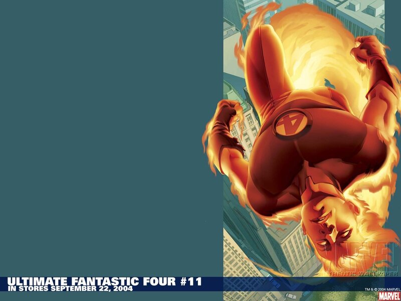 Flame-covered Superhero — Orange, Dramatic, Comic
