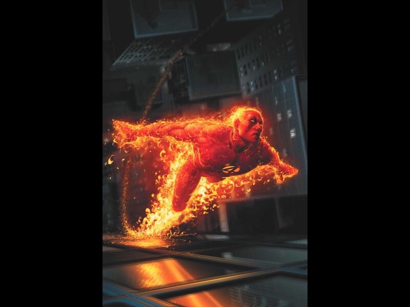 Flame-covered Superhero