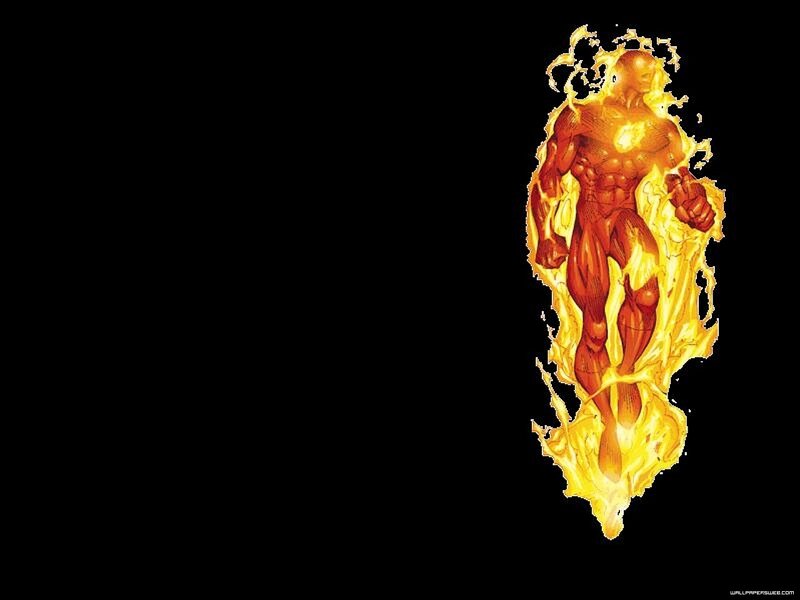 Flame-covered Superhero — Yellow