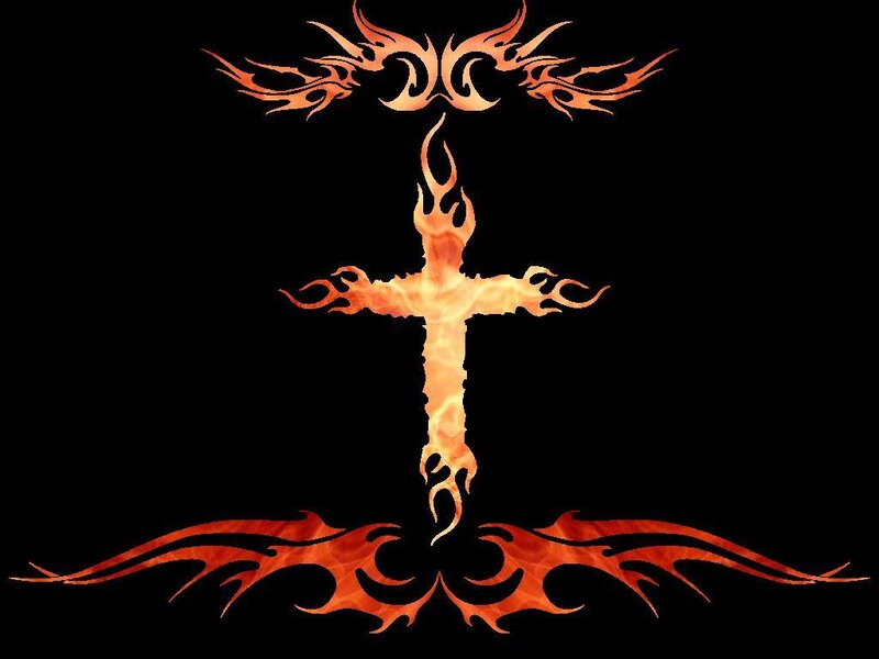 flame cross design