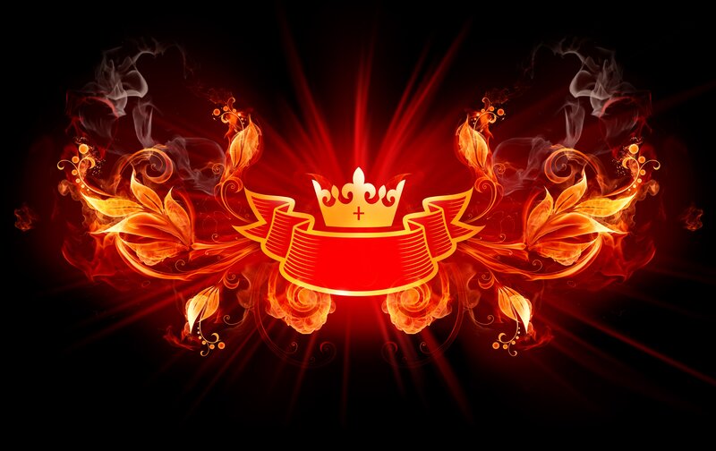 Flame Crown Emblem — Red, Dramatic