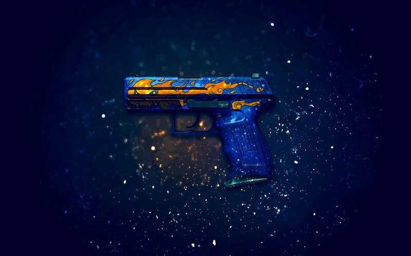 Flame-decorated Pistol