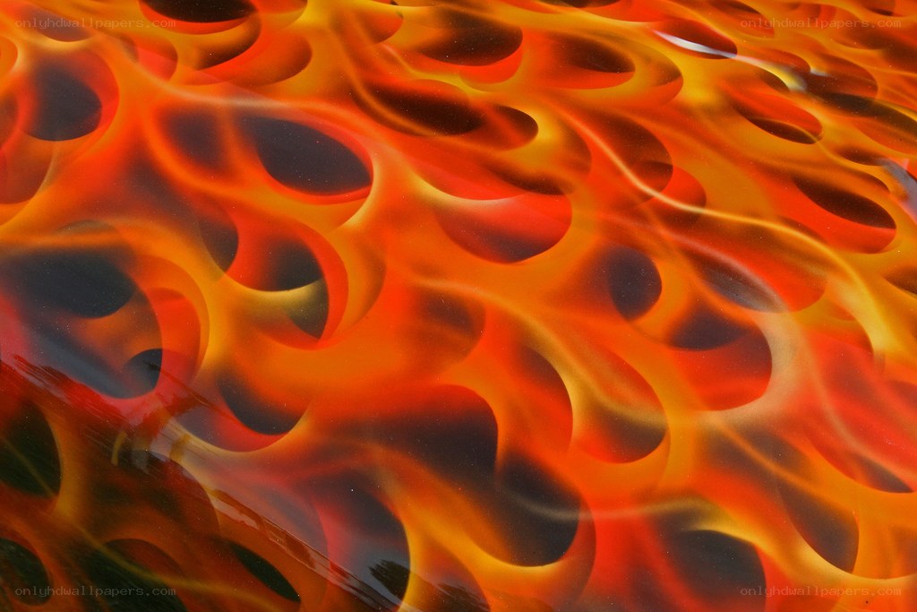 Flame design on a surface