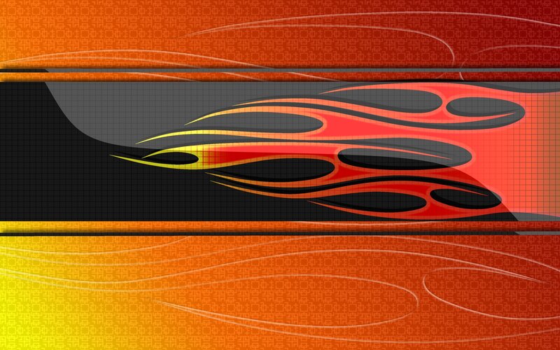 Flame Design on Black — Red, Dynamic, Digital Art, Fire