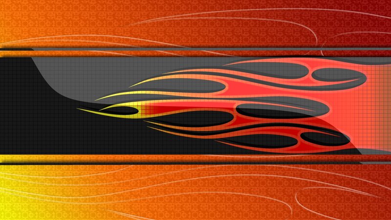 Flame Design on Black — Red