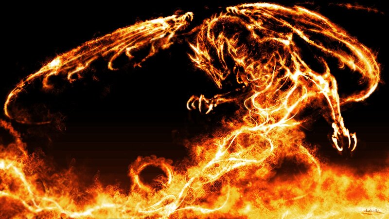 Flame Dragon — Orange, Dramatic