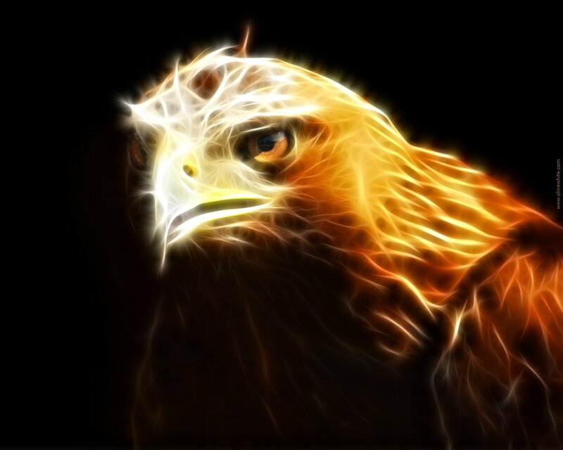 flame effect eagle head