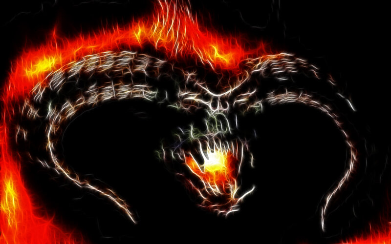 Flame-encased Dragon Head