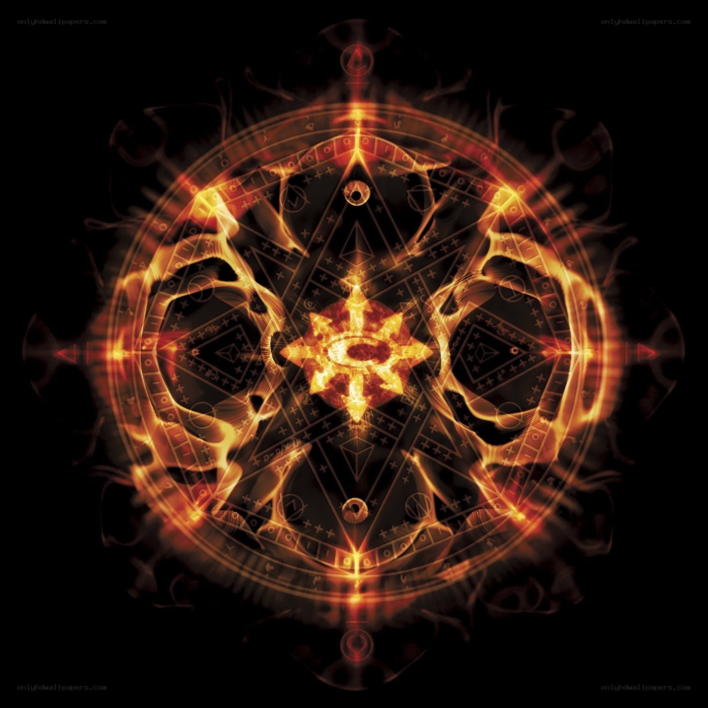 flame-encased magical sigil