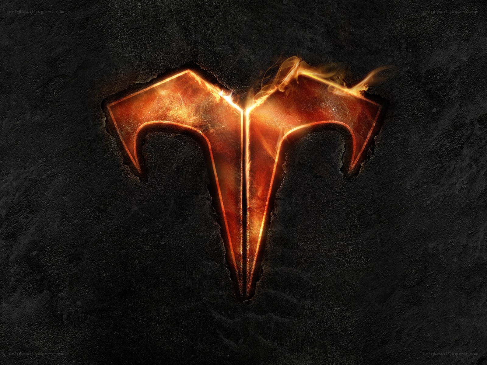 flame-engraved symbol