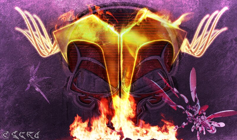 flame-engulfed helmet artwork