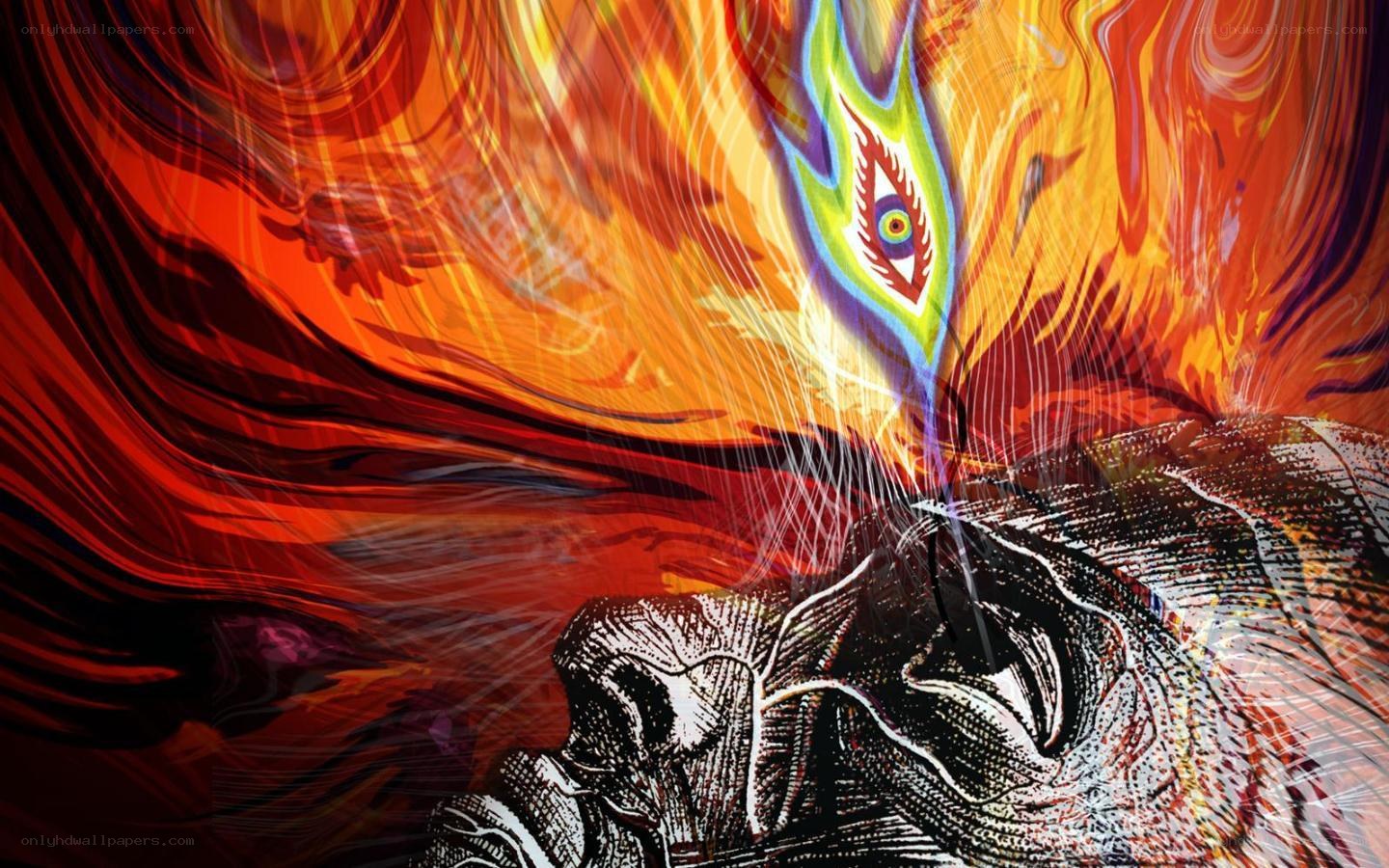 flame-eyed figure in fire