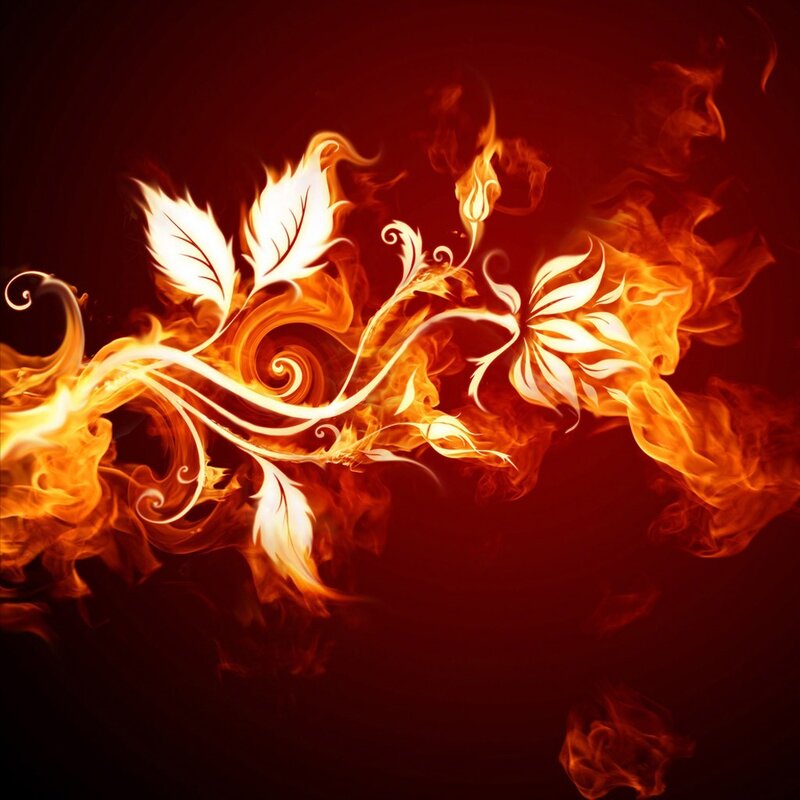 Flame Floral Design — Red