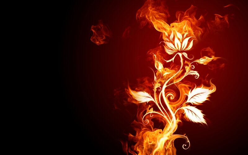 Flame Flower Design — Orange