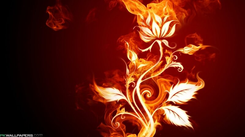 Flame Flower Design — Red