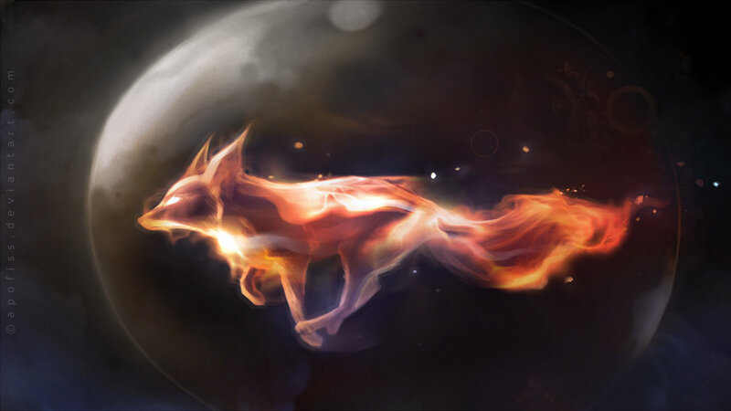 Flame Fox in Motion — Orange
